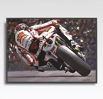 MARCO SIMONCELLI  MotoGP Print From Painting By Greg Tillett Poster Wall Art • $24.85