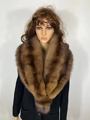 Elegant SABLE Fur Shrug Wedding Brown Coat Jacket Cape Wrap Scarf Collar 50 X7  • £578.27