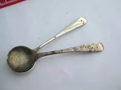 London 1903 Sterling Silver PAIR Replacement Salt / Condiment Spoon W HUtton • £22