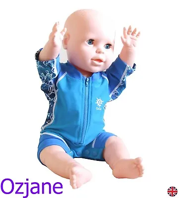 Baby Boys Uv Upv 50+ Sun Protection Swim Suit 3-24 Toddler Rash Guard Ozcoz Blu • £8.95