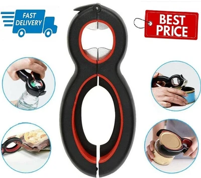 £5.88 • Buy 6 In 1 Multi Opener, Stainless Steel Manual Jar Opener, Non-Slip Open Sesame New