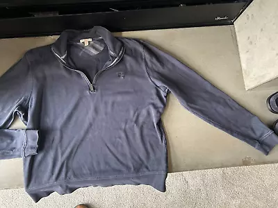 Burberry Brit Quarter Zip Extra Large XL Navy Blue Polo 100% Cotton • $34.99