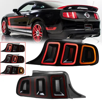 LED Tail Lights For 10-14 Ford Mustang Sequential Signal Rear Brake Lamps Pair • $264.49