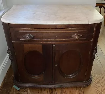 Antique Victorian Era Marble Top Wash Stand Cabinet 1880-1900 • $500