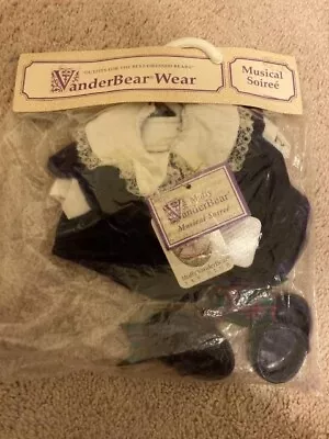 1990 MUFFY VanderBear MUFFY  MUSICAL SOIREE  Purple Dress Teddy Bear Outfit  NIP • $8