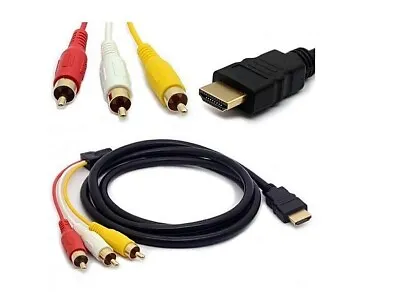 £4.49 • Buy HDMI Male To 3 RCA 3RCA Male Cable Audio Projector TV Video DVD 1080p HDTV 4k 2M