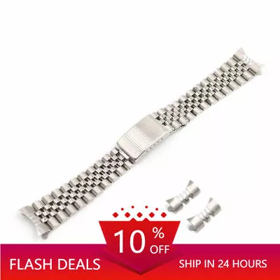 20mm Silver Steel Curved Vintage Jubilee Watch Band For SUB Datejust GMT • $19.13