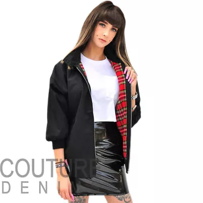 £19.99 • Buy Black Harrington Jacket Tartan Lining Ladies Mens Unisex British Made Bomber