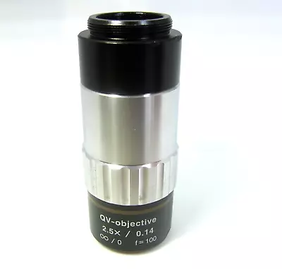 Mitutoyo QV-objective 2.5X / 0.14  ∞/0 F=100 Microscope Objective • $240