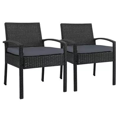 Set Of 2 Outdoor Dining Chairs Wicker Chair Patio Garden Furniture Lounge Settin • $210