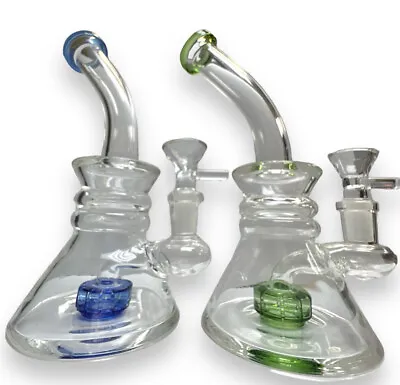 8'' Smoking Hookah Water Pipe Heavy Glass Bong Bubbler Shisha UFO  Perc 2 Color • $27.99