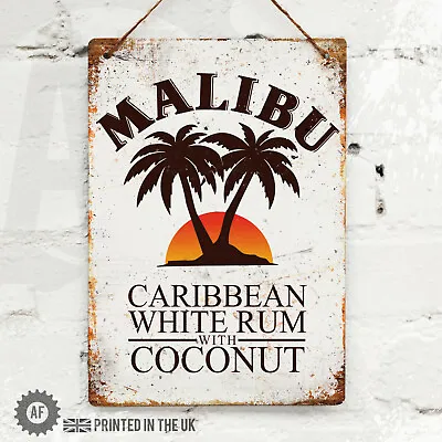 £7.18 • Buy MALIBU Rum Cocktail Metal Wall Sign. Pub Bar Kitchen Home Mancave Retro  Coconut