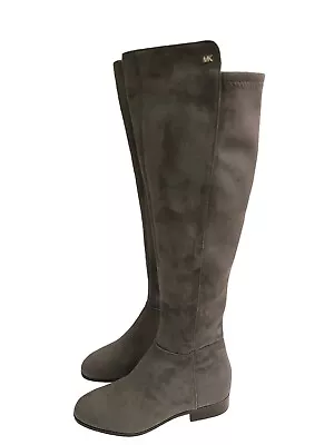 Michael Kors Women's Sz 5M Bromley Knee High Flat Riding Boots Suede Charcoal • $135