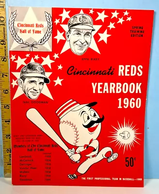 1960 Cincinnati Reds Baseball Yearbook Mr. Red & Eppa Rixey HOF Cover NM • $75