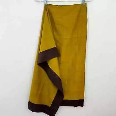 Donna Karan NY DKNY Women's Vintage 100% Silk Wrap Skirt Gold Brown Size P • $36.99