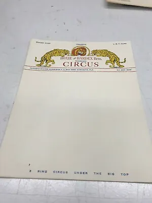 Vintage Original Hoxie And Bardex Bros. Circus Letterhead - Pack Of 10 Sheets • $7.77