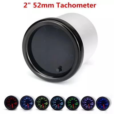 2  52mm Tachometer Tacho Gauge 0-8000RPM 7 Colors LED Display 12V Auto Car Truck • $34.61