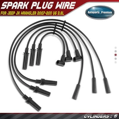 $30.99 • Buy 6pcs Spark Plug Wire Set For Jeep JK Wrangler 2007 2008 2009 2010 2011 V6 3.8L