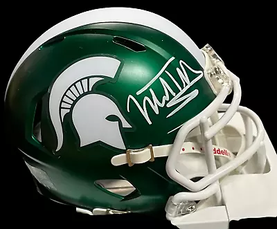 Mel Tucker Signed Michigan State Matte Green Speed Helmet Beckett Witness Coa  • $249.99