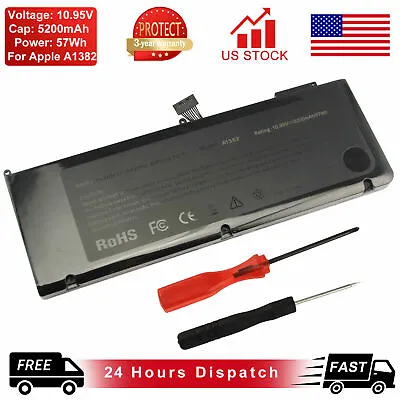 Battery For Apple Macbook Pro 15.4'' A1286(Early 2011 Mid 2012) 15  A1382 10.95V • $24.59