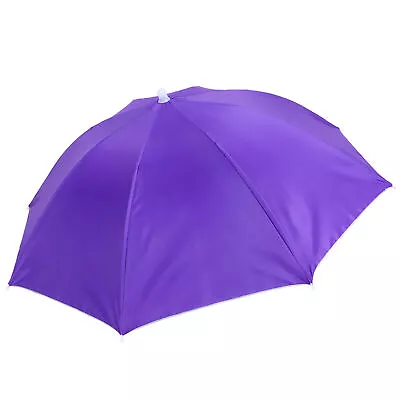 Umbrella Foldable Adult Umbrella Hat Umbrella Hat For Camping Purple • £8.26