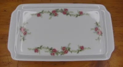 $12.99 • Buy Vintage Eschenbach China Rectangular Serving Tray Plate White Floral 8 1/2  X 5 