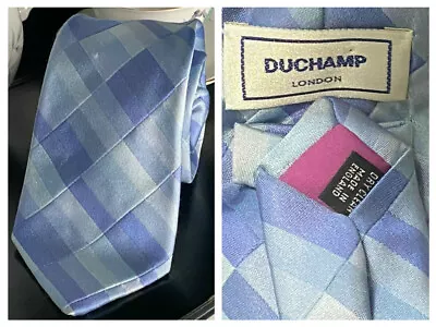 Duchamp London England Blue Geometric  Silk Handsome  Neck Tie • $42.49