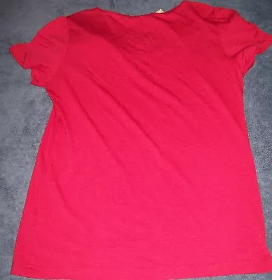 NW3 Hobbs Willow Bow T Shirt Top Bright Red Cotton Blend Size S Vgc • £19.99