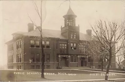 CEN Mason MI 1912  RPPC Ingham County Classic Old 3 Story Brick Public School!!! • $24.99