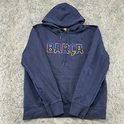 Barcelona FC Sweater Mens Extra Large Blue Soccer Club Graphic Print Hoodie • $14.95