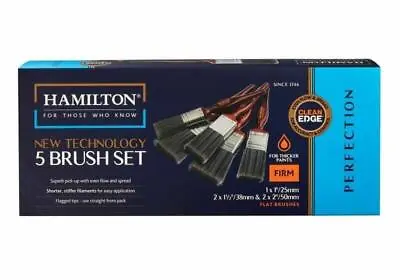 Hamilton Perfection Synthetic Clean Edge Paint Brush Set 5 Piece Firm INC VAT • £26.90