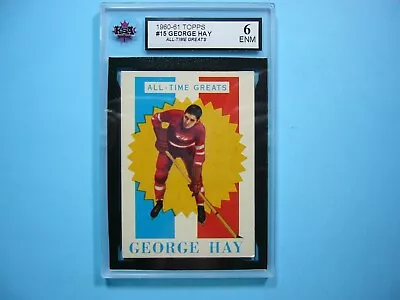 1960/61 Topps Nhl Hockey Card #15 George Hay Atg Ksa 6 Exnm Sharp 60/61 Topps • $90.99