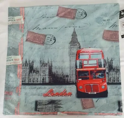 Bnwt Laura Secret Home London Bus Westminster Printed Cushion Cover 45x45cm • £4.99