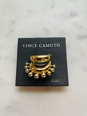 VINCE CAMUTO Stackable Ring Set Sz 7 Gold Tone  Statement Ring • $16.95