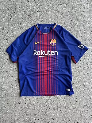 Nike Lionel Messi #10 Barcelona 2017/18 Home Soccer Jersey Kit Authentic T Shirt • $65