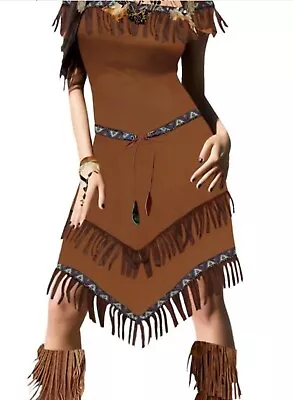 Native American Indian Woman Dress Up Costume (Size 10-12) • $40