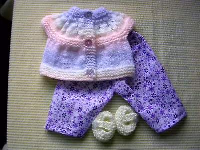 Dolls Clothes Cardigan/trousers/shoes For Baby Born/Tiny Tears 17  43cm • £4.99