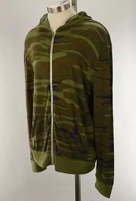 ALTERNATIVE Mens Green Camo Eco Zip Long Sleeve Hoodie SMALL NWT • $39.99