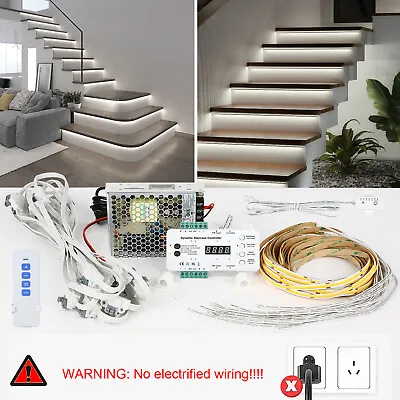 Full Set LED Stair Strip Light Controller Motion Sensor Remote Day & Night Mode • £129.99