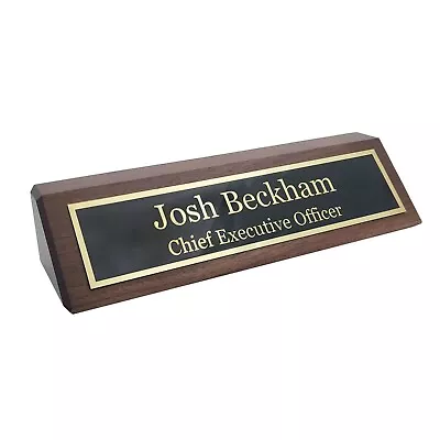 Elegant Wood Name Plate For Desk | The Perfect Desk Name Plate Personalized Gift • $34.99