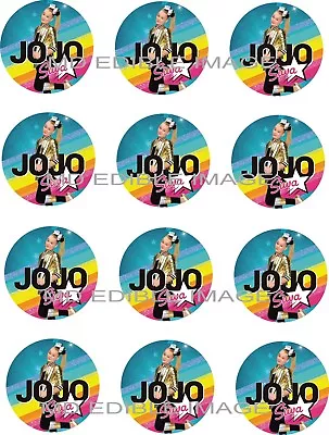 JOJO SIWA Edible Rice Paper Image Cupcake Toppers 12 X 2  Birthday Party Round • $13.37