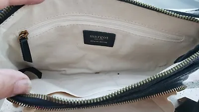 Margot Leather Handbag NWT Molly Zipper Messenger Bag.  Black Brandy Or Cognac • $55