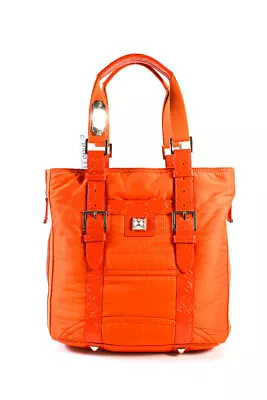 Lamb Women's Leather Trim Studded Top Handle Tote Bag Orange Size M • $51.25