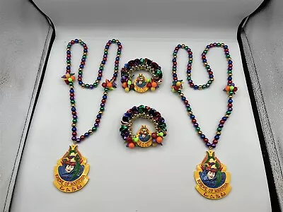 Mardi Gras Krewe Of Mariposa Rio On The Red Nacklace & Bracelet Lot Feb 14 2004 • $22.36