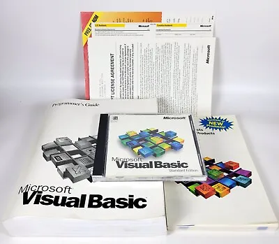 Vintage Microsoft Visual Basic VB 4.0 Standard Edition Full Retail Box With Key • $20