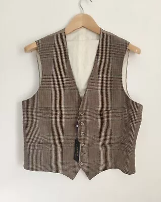 Polo Ralph Lauren Brown Linen Waistcoat Plaid Multi Colour UK44 /EU54 RRP£399  • £99.99