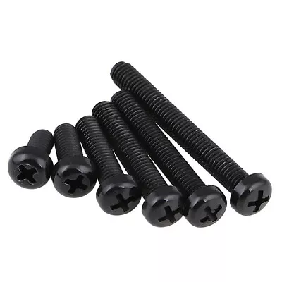 M5 M6 M8 Nylon Plastic Screws Bolts Pan Head Round Phillips Screws Black • £1.67