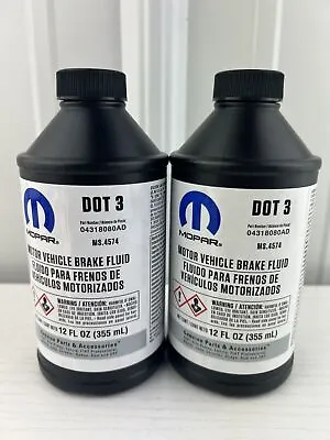 Chrysler Dodge Jeep Ram Mopar Dot 3 Brake Fluid 12 FL OZ Set Of 2 OEM Brand New • $28.74