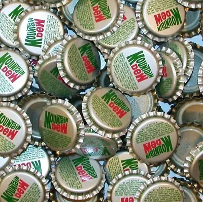 Soda Pop Bottle Caps Lot Of 12 MOUNTAIN DEW Silver Plastic Unused New Old Stock • $7.64