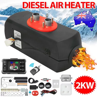 12V 2KW Air Diesel Heater Tank LCD Remote Control Thermostat Caravan RV Vehicle • $118.95